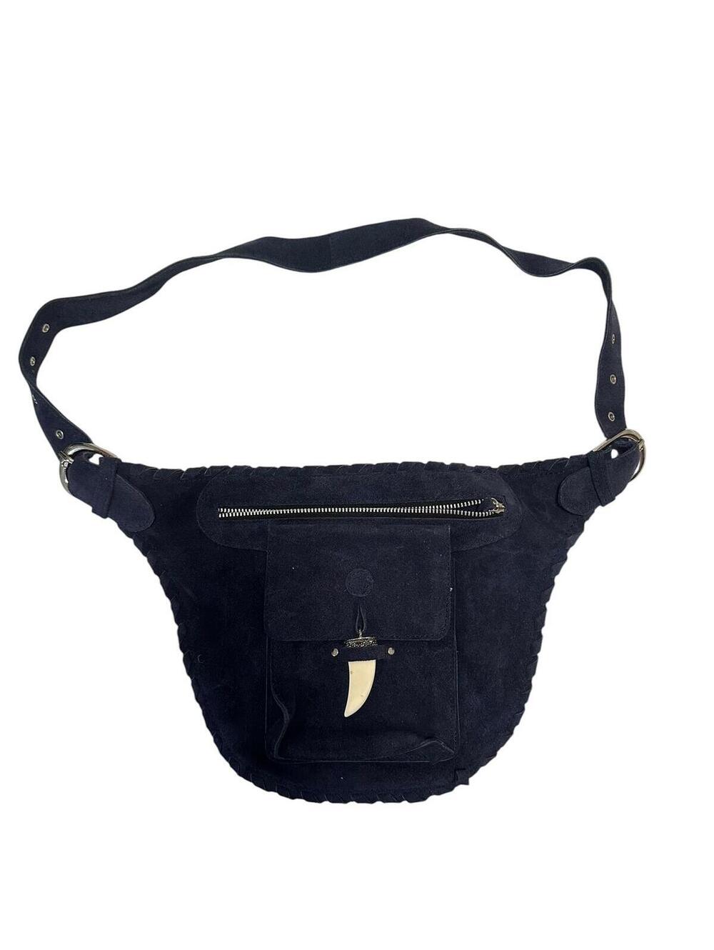 Vintage Suede Leather Belt Bag / Crossbody